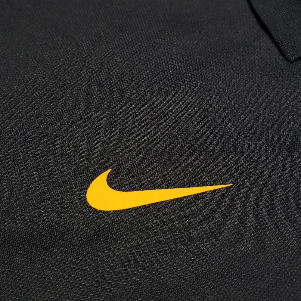 Nike West Virginia Mountaineers Shirt Mens Medium Navy Gold Dri Fit Golf Polo